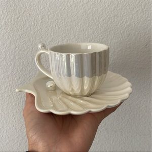 Mermaid sea shell tea cup